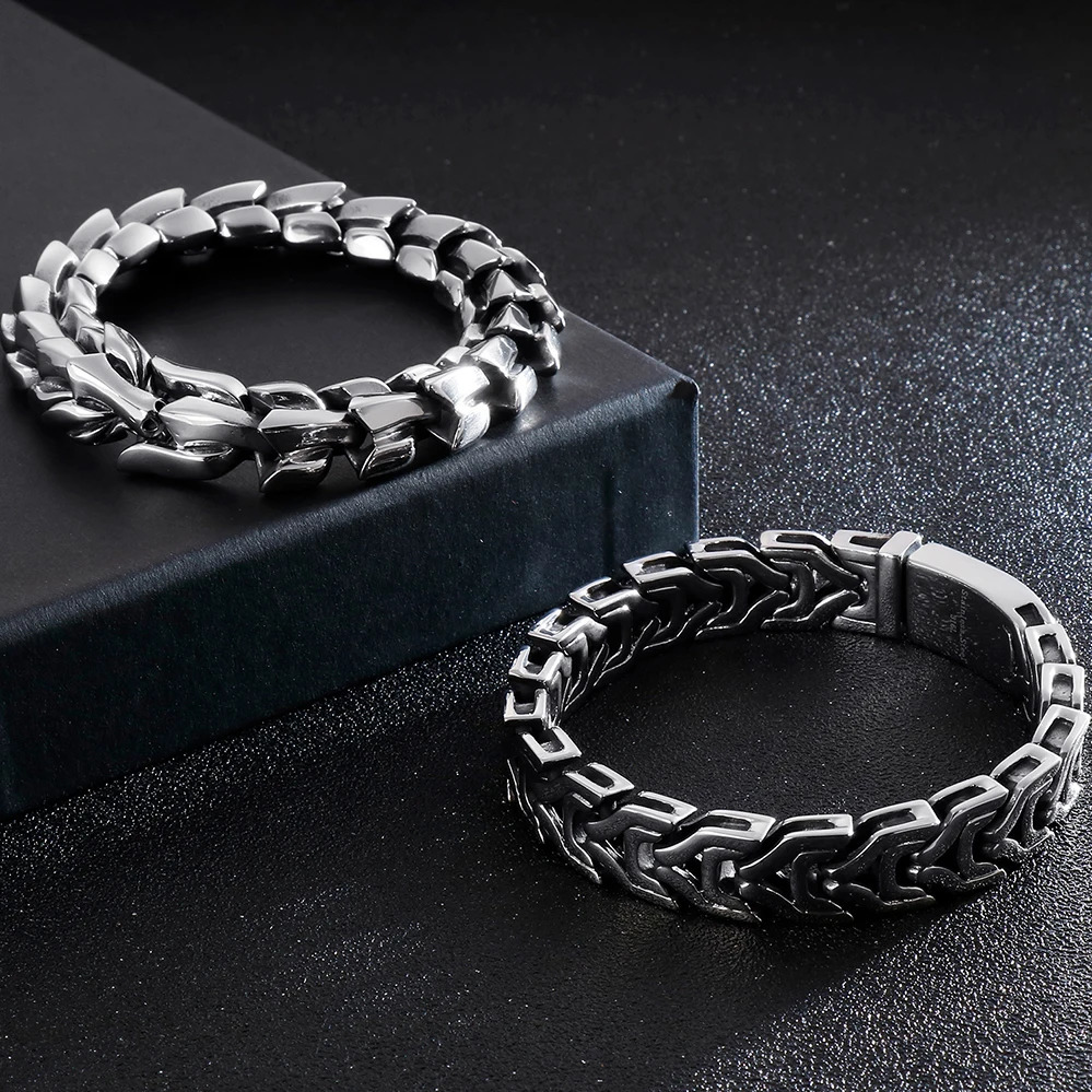 Big Size 20/22/24CM Long Heavy Stainless Steel Bracelet Men Link Chain Mens Bracelets Metal Bangles Massive On Hand Jewelry 250414