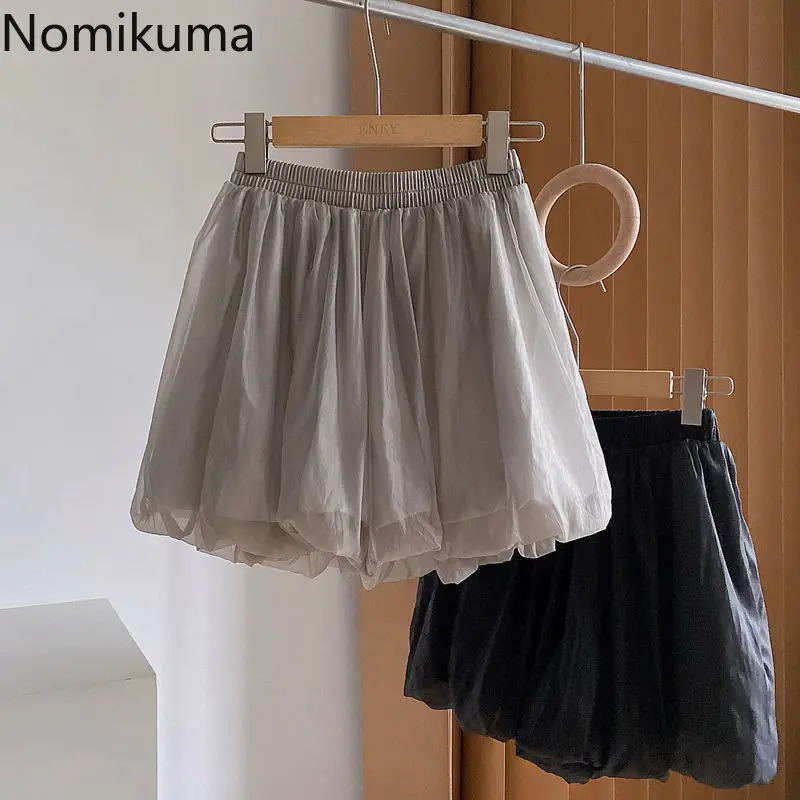 2025 Pantalones Cortos De Mujer Summer Shorts for Women Bottoms High Waist Solid Casual Short Mujer Chiffon Wide Leg Pants 250415