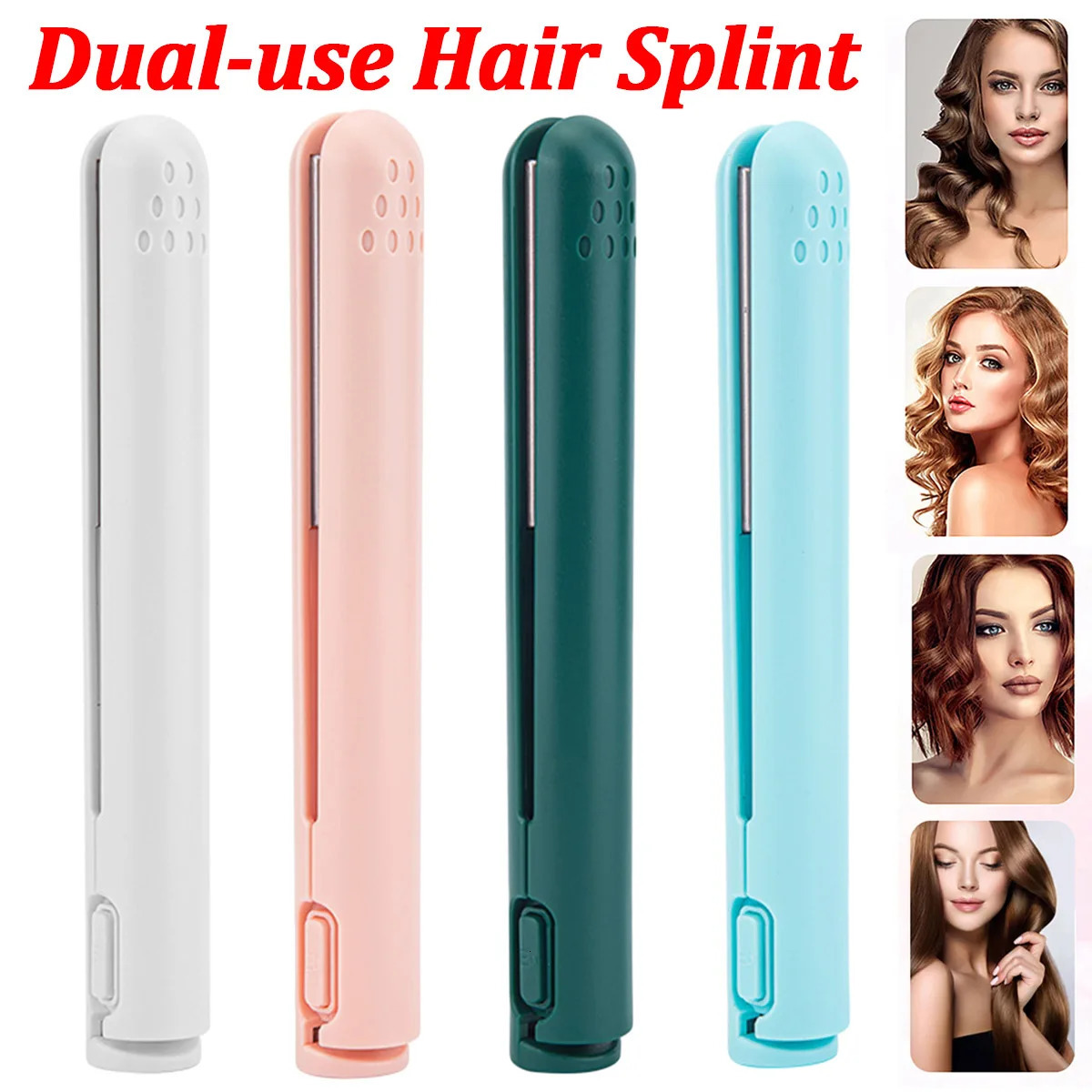 Portable Hair Straightener Curling Iron Curling And Straightened Dual-use Splint Straightening Type-C chargeing Styling Tools 250415