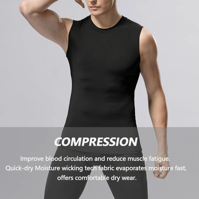 Men Compression Shirts Tank Top Tummy Control Sleeveles Fitness Shirts Slimming Belly Stomach Body Shaper Vest Gym Clothing 250415