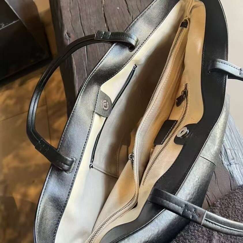 Mm Women's Bags Women's Tanned Cowhide, Simple Tote Commuting Shoulder Women's Large Capacity Computer Bag, High-Quality Genuine Leathe