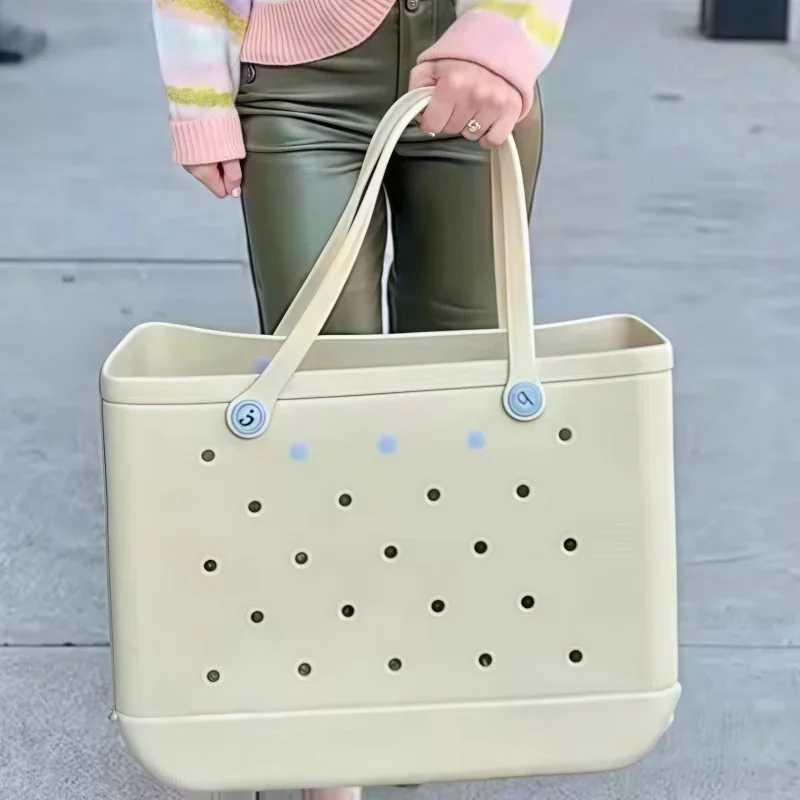 Large Beach Bag EVA Rubber Waterproof Swimming Pool Fashion Summer Swimming Pool Shoulder Bag Travel Women Shopping Handbag Women Jelly Beach Bag W250