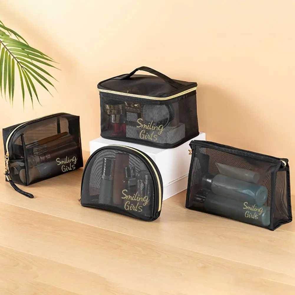 Beautiful transparent toilet bag with double zippers and multifunctional storage bag for womens Fi makeup bagXJ250415