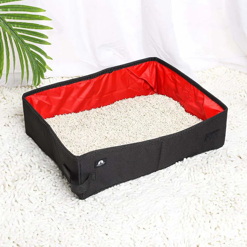 Fold Cat Litter Box Cat Portable Waterproof Outdoor Travel Pet Litter Box Dog Toilet Tray Folding Cat Litter Potty Pet Supplies 250414