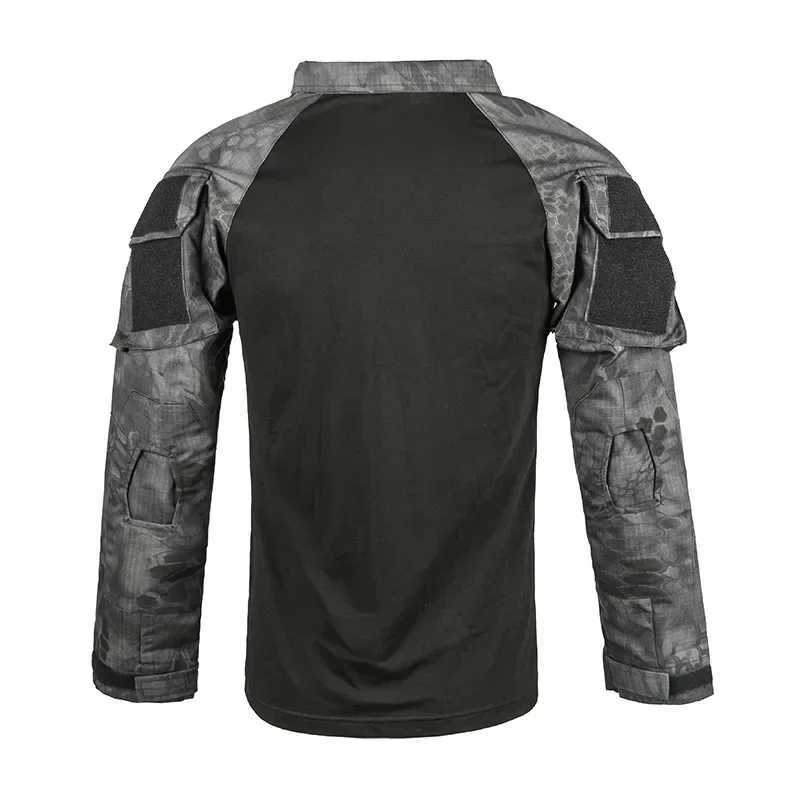Men Tactical T Shirt Camouflage Long Seve Zipper Assault Frog Climbing Outdoor Shirt Hiking Uniform Club Prom Shirt Cool W250415