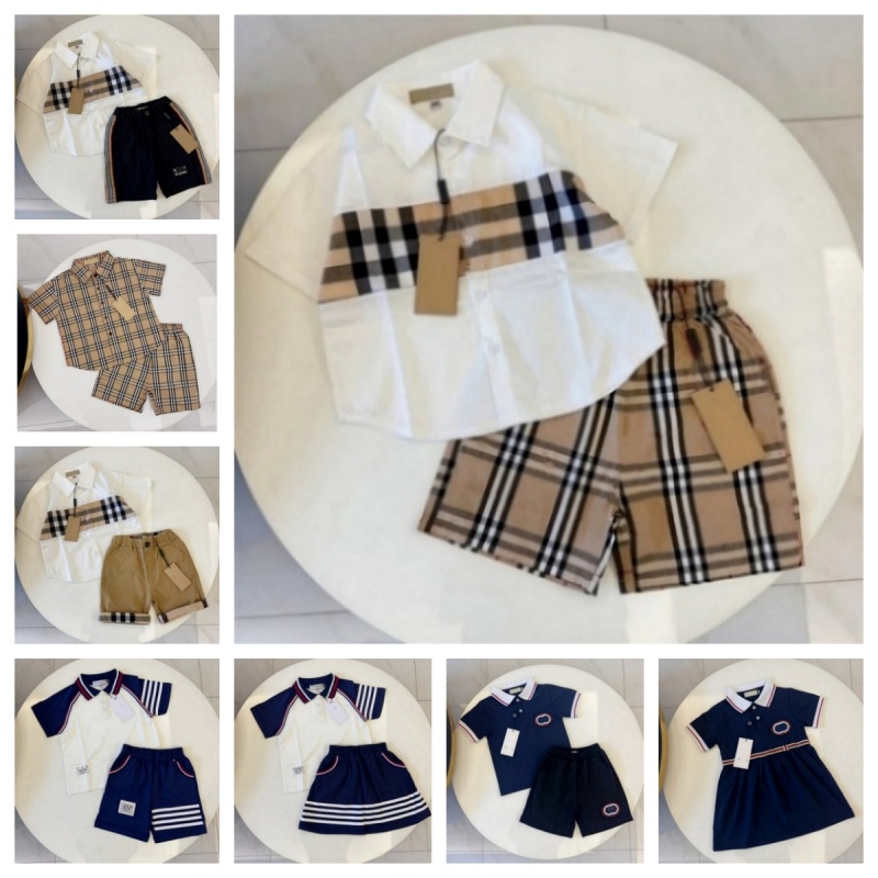 Designer baby kids Tshirts Shorts Sets toddler Boys Girls Clothing set Clothes Summer white black Luxury Tracksuit youth Sportsuit Size 90cm-150m D50