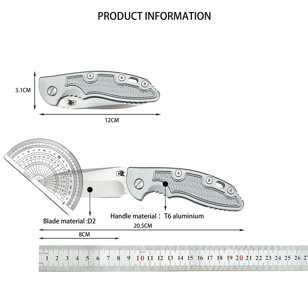 Rick Hinderer XM18 Assisted Pocket Folding Knife D2 Steel Blue/silver Aluminum Handle Portable Outdoor EDC Tactical Hunting Rescue Survival Tool 3300 
