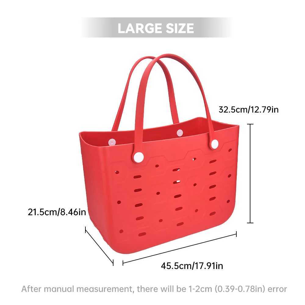 New solid color beach bag fashionable rubber handbag portable EVA handbag suitable for beach boats sports and shopping W250415