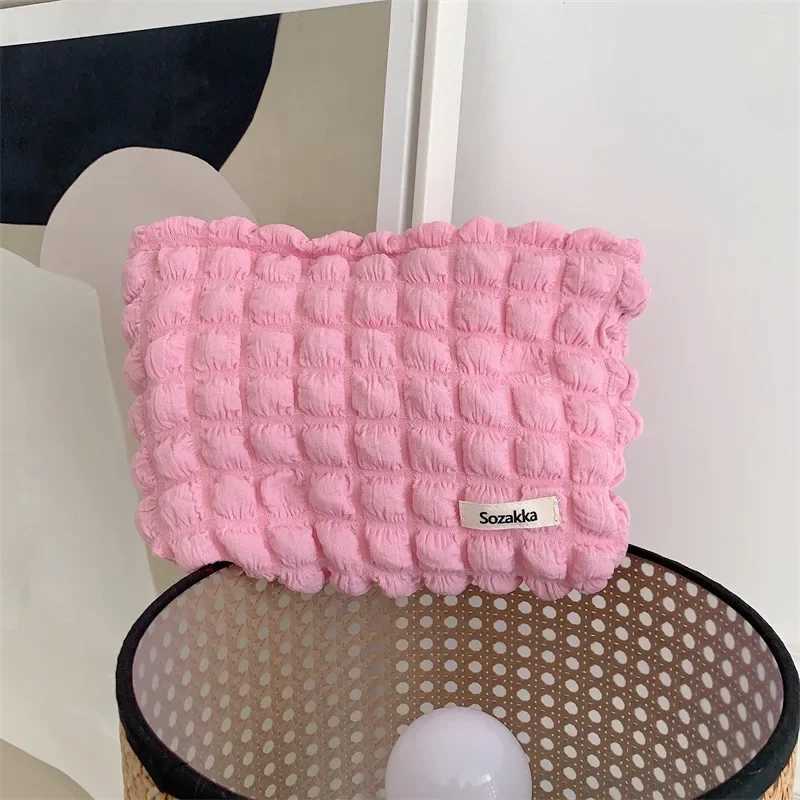 Korean Fi Girl Candy Color Makeup Bag Large Capacity Makeup Storage Bag Zipper Makeup Bag Pink Cluh Beauty BoxXJ250415