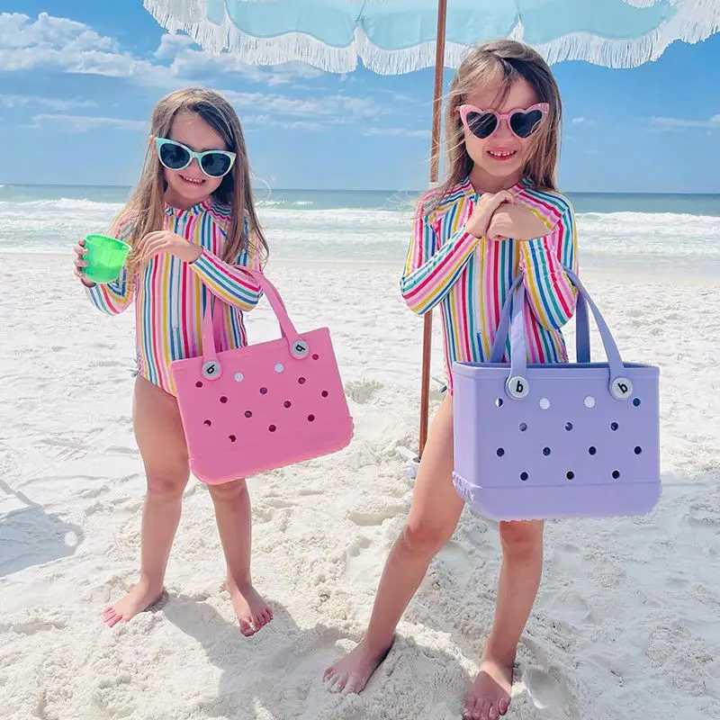 EVA waterproof summer storage bag mini childrens beach rubber handbag womens shopping bag picnic rubber jelly handbag W250415