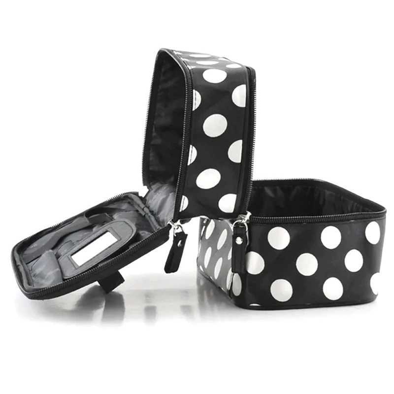 Large capacity makeup bag with double-layer zipper womens makeup bag portable travel toilet organizerXJ250415