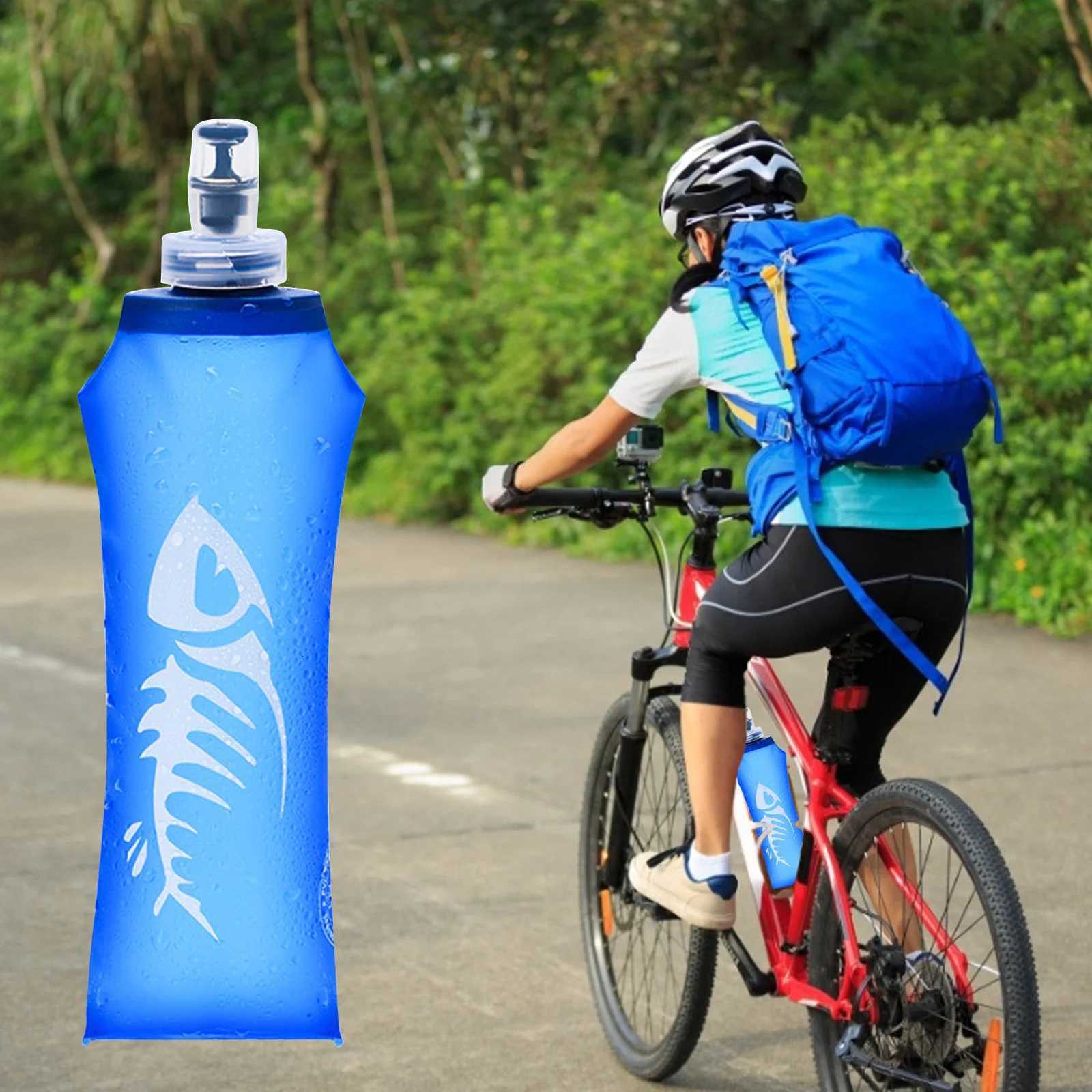 Soft Flask Folding Collapsible 250ml/500ml Water Bottle TPU BPA Free Running Hydration Pack Waist Bag Vest MarathonW251114
