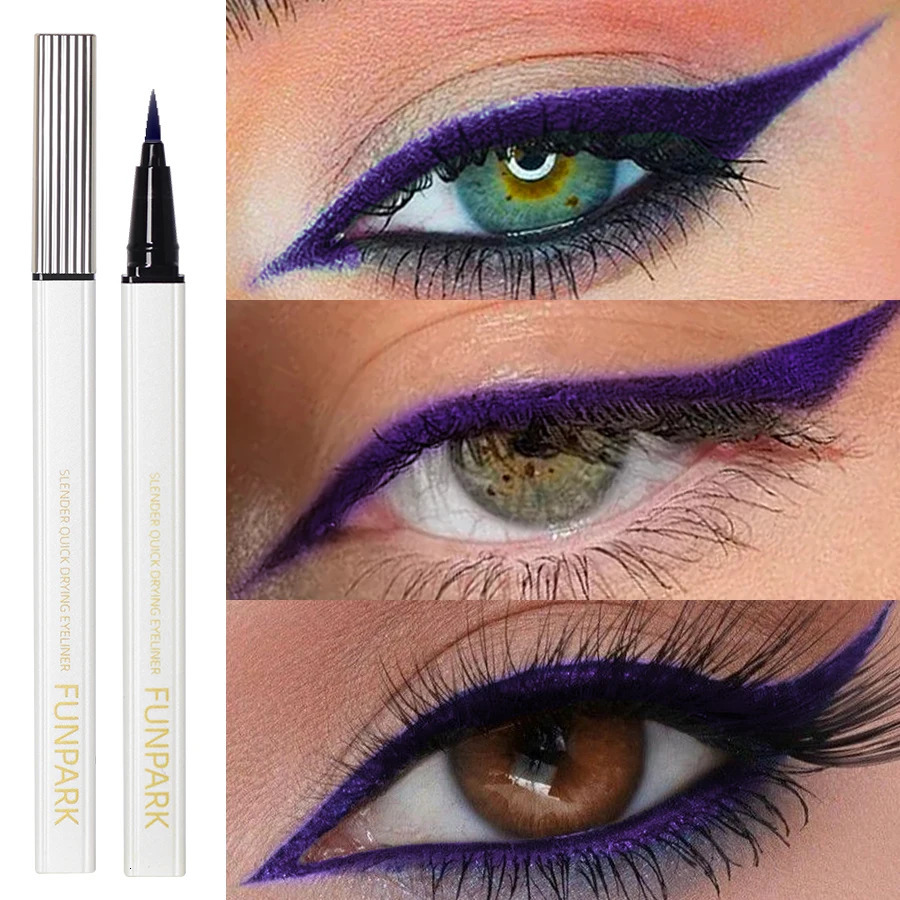 1PC Purple Fine Liquid Eyeliner Long Lasting Eye Pen Waterproof Quick-drying Korean Makeup Products Beauty Matte Eye Pen 250414