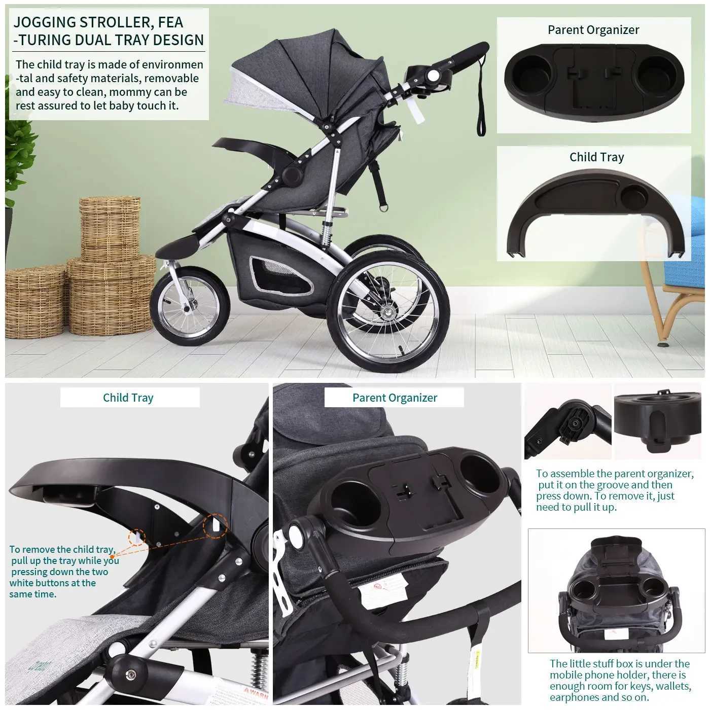 Foldable jogging scooter for single child jogging compact and ultra light scooter that can be carried for travel X250415