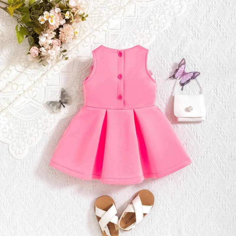Summer Baby Girls Elegant Sleeveless A-line Dress Style Kids Fashion Princess Dress Toddler Birthday Party Clothes 250415