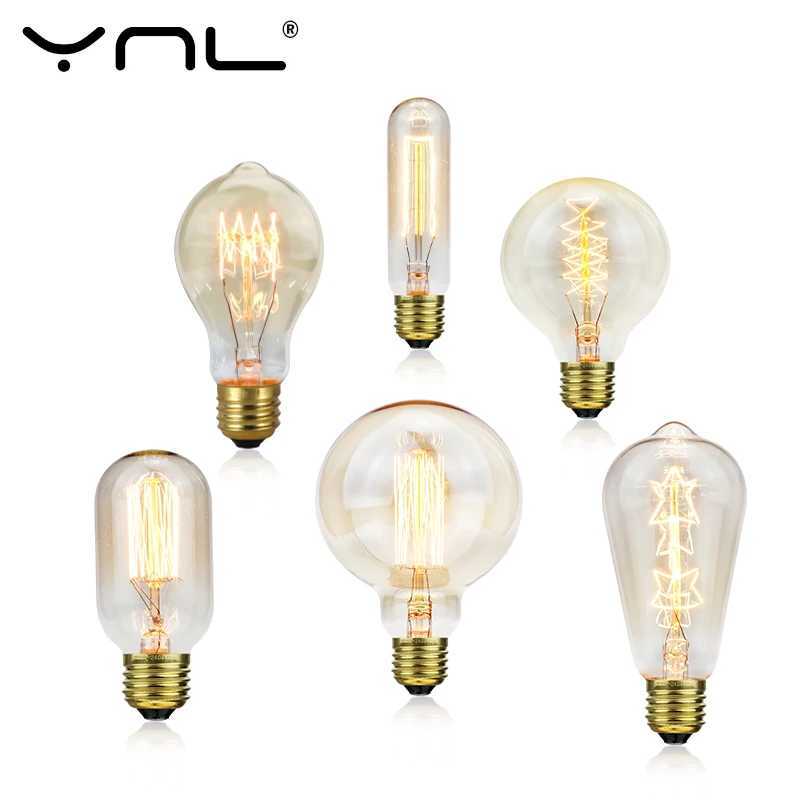 Vintage Edison bulb E27 40w lampada retro lamp incandescent ampoule 220V For Decor Filament Bulb E27 Pendant Lights Antique Bulb C251115