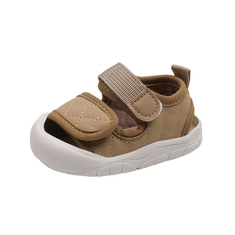 Baby First Walker Shoes Soft Girls Toes Capped Beach Sandals Summer Boys Girls Casual Sport Shoes Britain Style PU Non-slip 250415