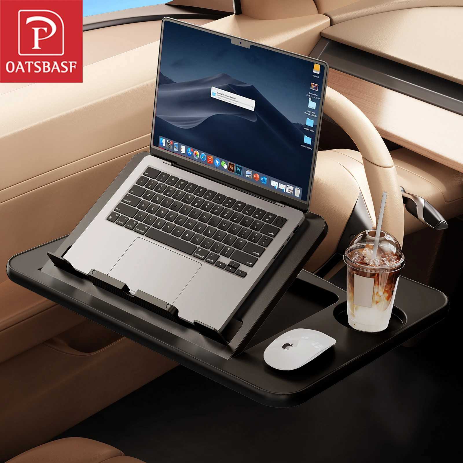 Oatsbasf Portable Car Laptop Computer Desk Stand Mount Car Steering Wheel Desk Foldable Adjustable Tray Board Table for WorkingM251115