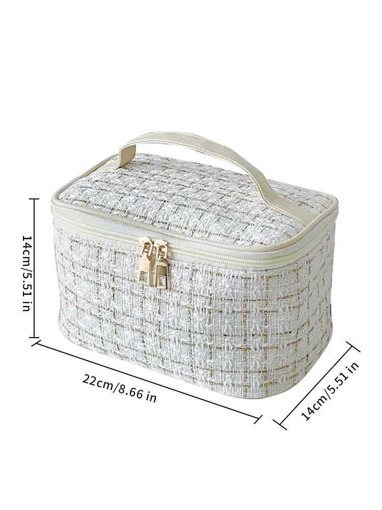 New Korean style plaid small fragrant sailor holding large capacity color cosmetic storage bagXJ250415