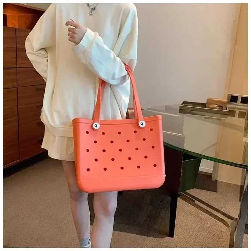 EVA beach jelly bag waterproof womens shoulder bag large capacity portable handbag summer swimming pool fashionable womens handbag W250415