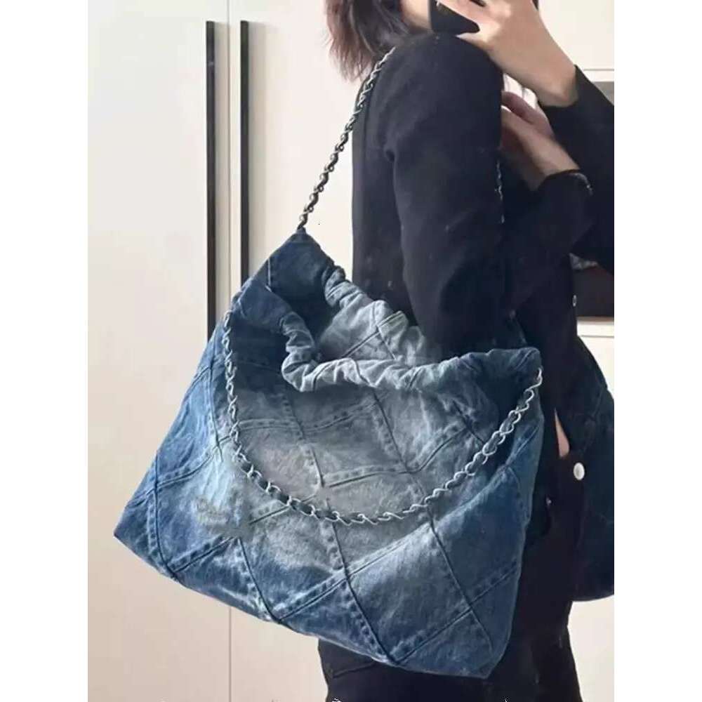 Designer Bag JIAERDI Y2k Grunge Denim Tote Women Vintage Casual Large Capacity Handbag Purse Female Retro Haruku Aesthetic Shoulder Bag