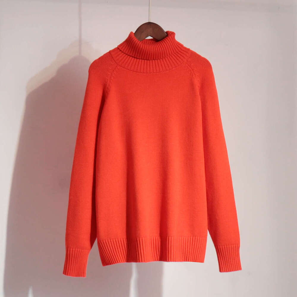 hoodie Mmwomen's Wear High Neck Autumn And Winter , Elegant Temperament, Versatile Commuting, Solid Color, Raglan Sleeve Sweater For Women jacket