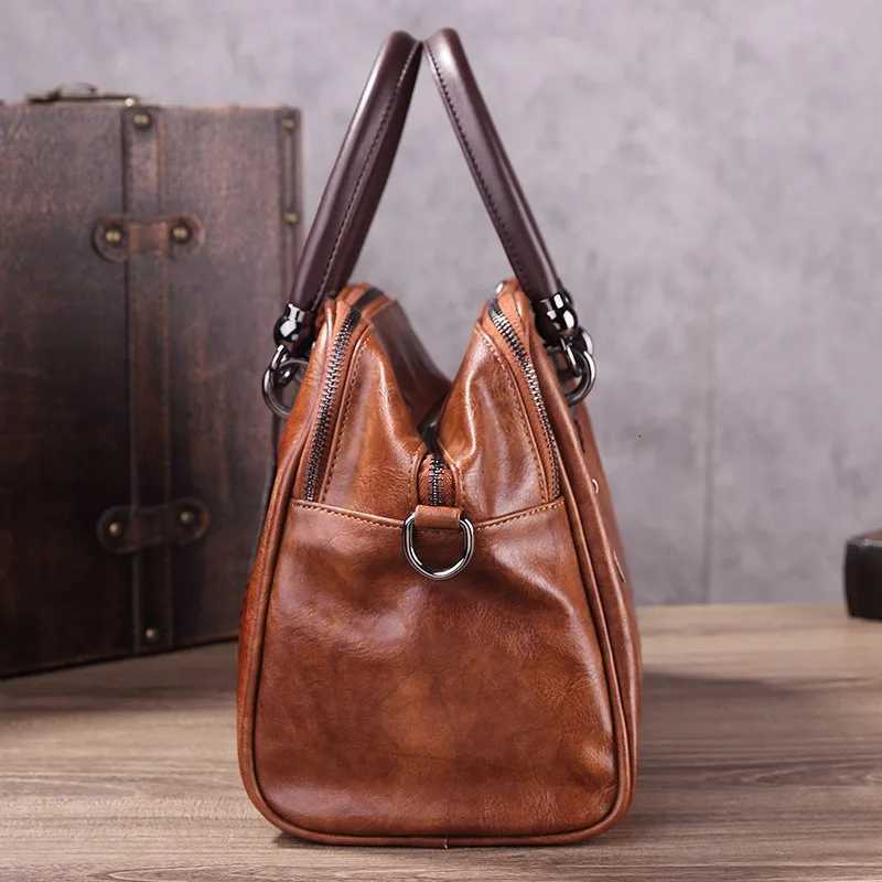 Nesitu High Quality Vintage Women Handbag Purse Lady Soft PU Leather Shoulder Messenger Bag Large Capacity Red Brown Green M319W251115