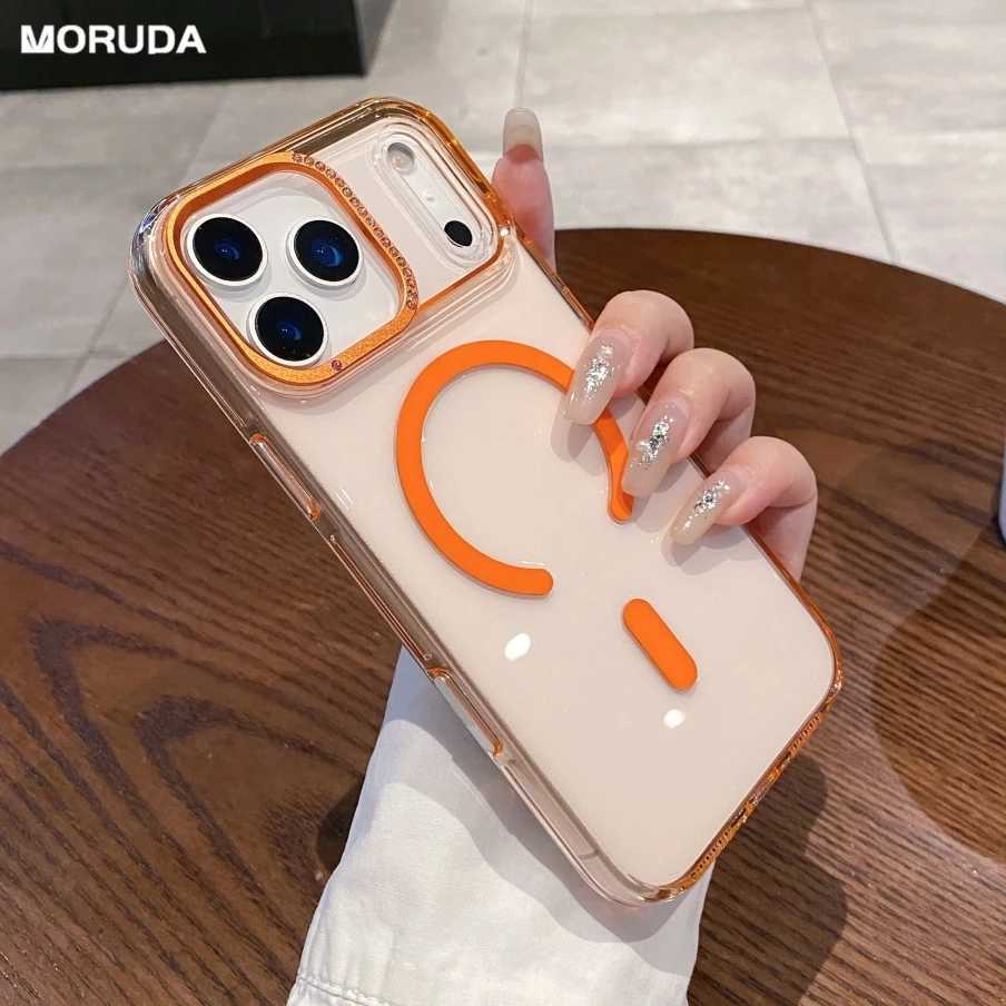 for Glitter Diamond Acrylic Case for iPhone 17 Pro Max Air Magnetic Wireless Charging Camera Control Button Clear Cover J251202