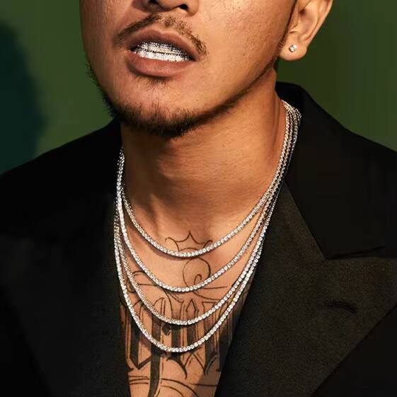 YuyingGems Tennis Chain Necklace S925 Silver 3mm Width Cz Diamond Cubic Zirconia Tennis Chains