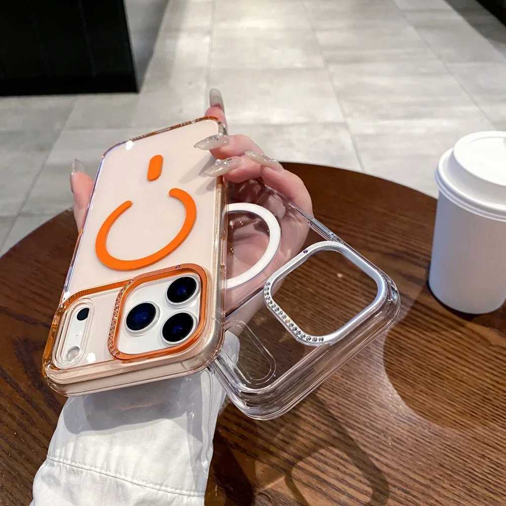 for Glitter Diamond Acrylic Case for iPhone 17 Pro Max Air Magnetic Wireless Charging Camera Control Button Clear Cover J251202