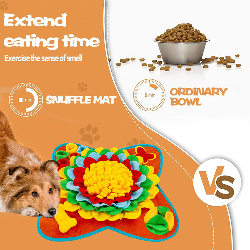 Update Pet Dog Snuffle Mat Nose Smell Training Sniffing Pad Puzzle Toy Slow Food Feeding Bowl Washable Toys Alfombra Olfativa