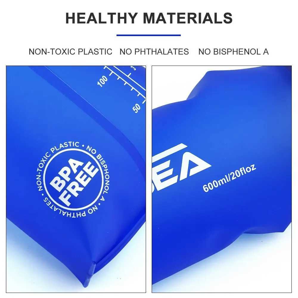 Widesea Camping 600ml Soft Water Bottle Drinking Sport Folding Bag Flask Outdoor Running Hydration Pack Waist Bicycle BPA FreeW251114