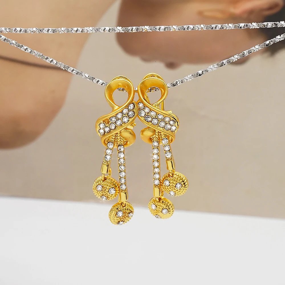 Dubai Gold Color Jewelry Sets African Indian wedding Bridal Wife gifts Necklace Bracelet Earrings ring Jewelery for Women 250414