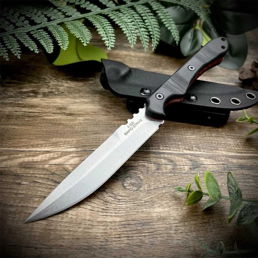 Fixed blade knife with sheath top D2 blade G10 handle outdoor EDC camping knife hunting knife survival pocket knifeXJ250415
