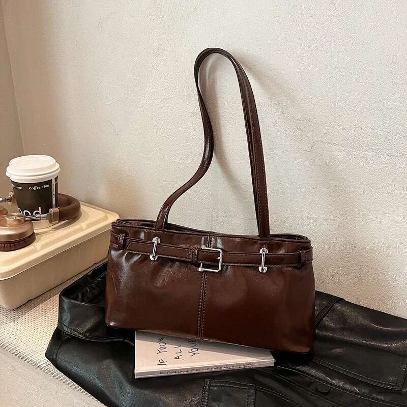 Vintage Handbag For Women Large Capacity 2024 New Autumn/Winter Underarm Commuting Korean Casual Single Shoulder Tote Bag
