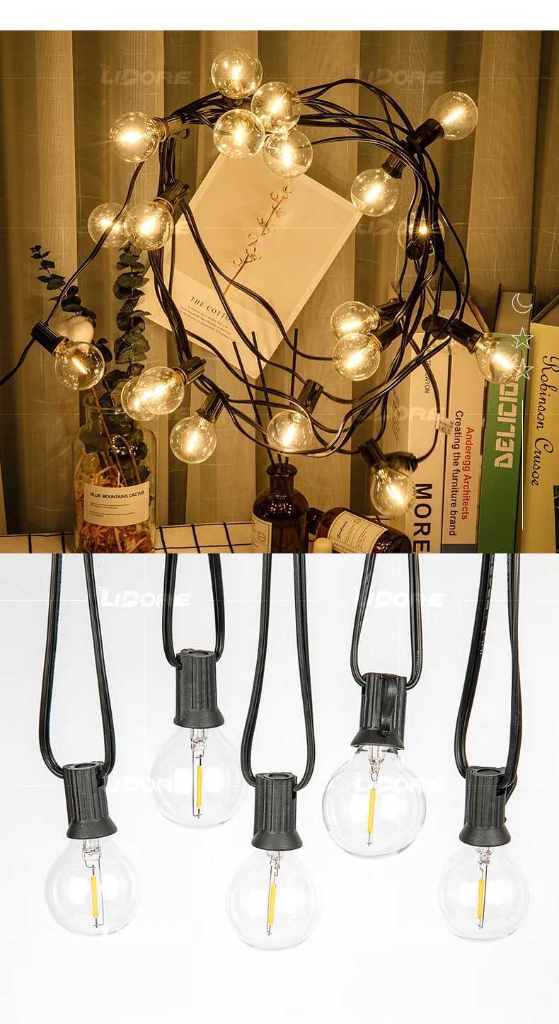 1PCS 5PCS 10PCS 15PCS 25PCS LED G40 Tungsten Lamp LED Bulb E12 1W 5W 220V 110V Outdoor Light String C251115