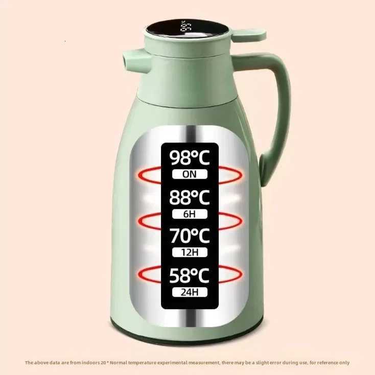 Kitchen Thermal Kettle Household Digital Display Coffee1/13/2L Thermos Glass Liner Vacuum Flasks Large Capacity Water Bottle Y251114