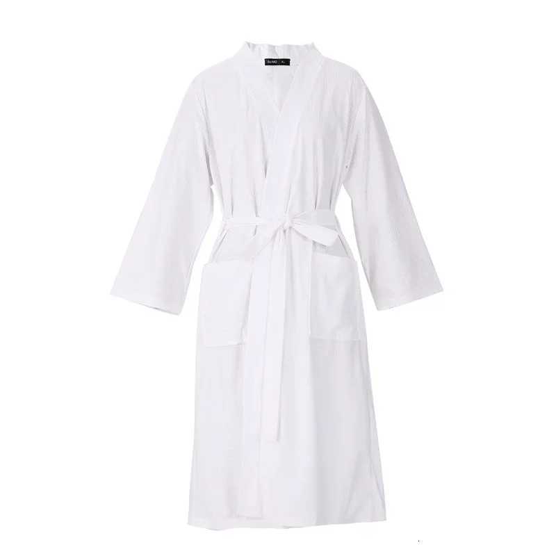 Summer Waffle Couple Bath Robe Kimono Towel Bathrobe Men Dressing Gown V-neck Home Shower Robes Women Sleepwear Lovers Clothes C251115