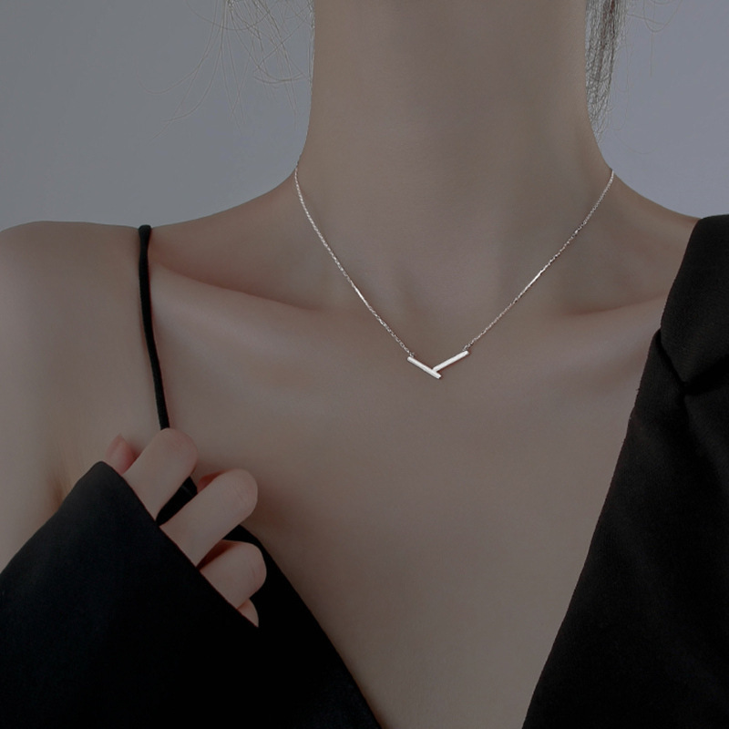 Choucong Simple Fine Jewelry Real 100% 925 Sterling Silver Geometry Pendant Irregular Party OL Women Wedding Beach Clavicle Necklace Gift Never Fade