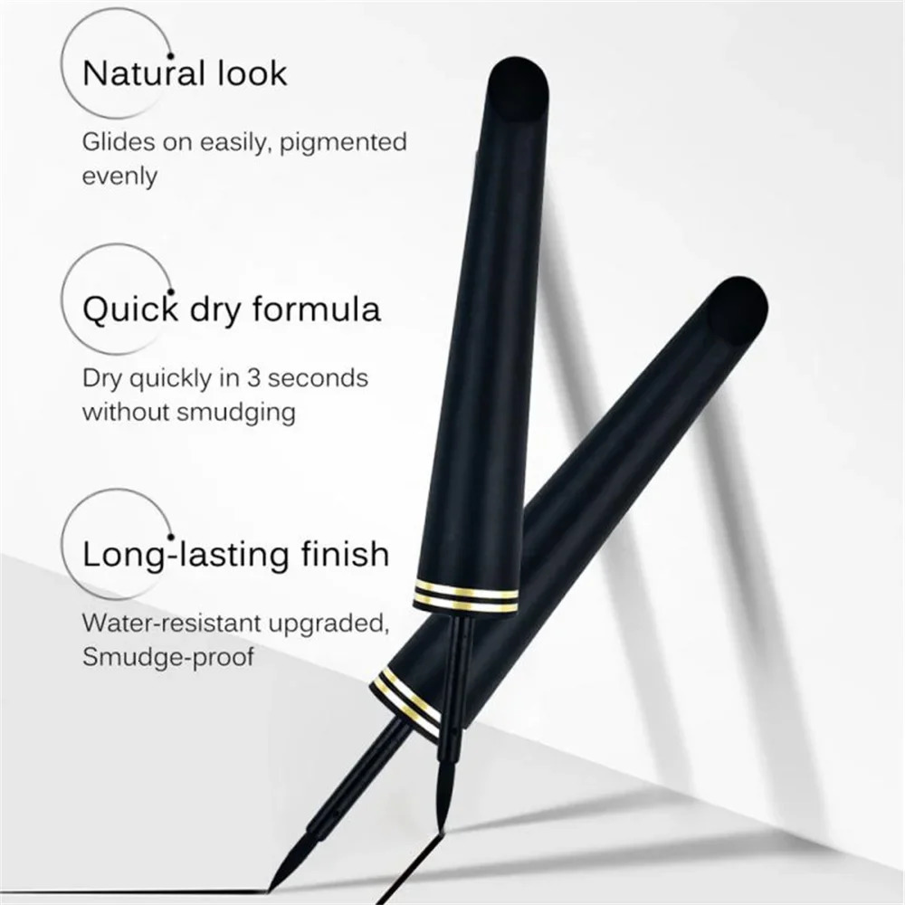 Black Liquid Eyeliner Natural Smooth Eye Liner Pencil Lasting Waterproof Quick Dry Non-Smudging Eye Durable Makeup Cosmetics 250414