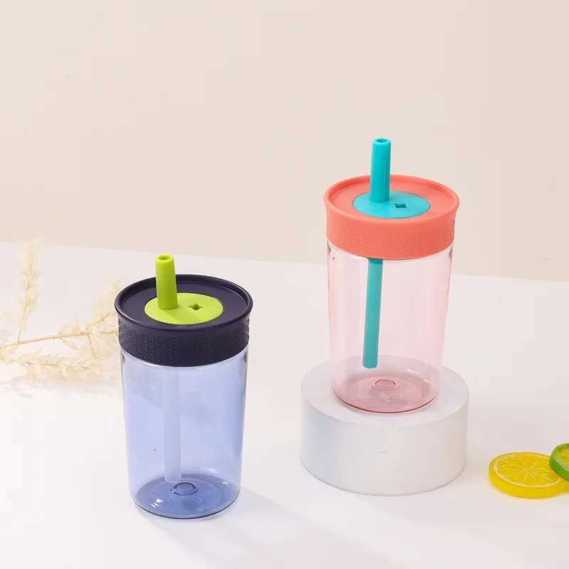 450ML Kawaii Plastic Water Bottle with Lid and Straw for Juice Water and Iced Coffee Cups Mug Drinkware BPA FreeW251114