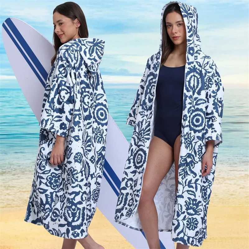 Beach bathrobe Cape surf poncho adult men hooded Quick drying bath towel for outdoor sandbeach from China C251115