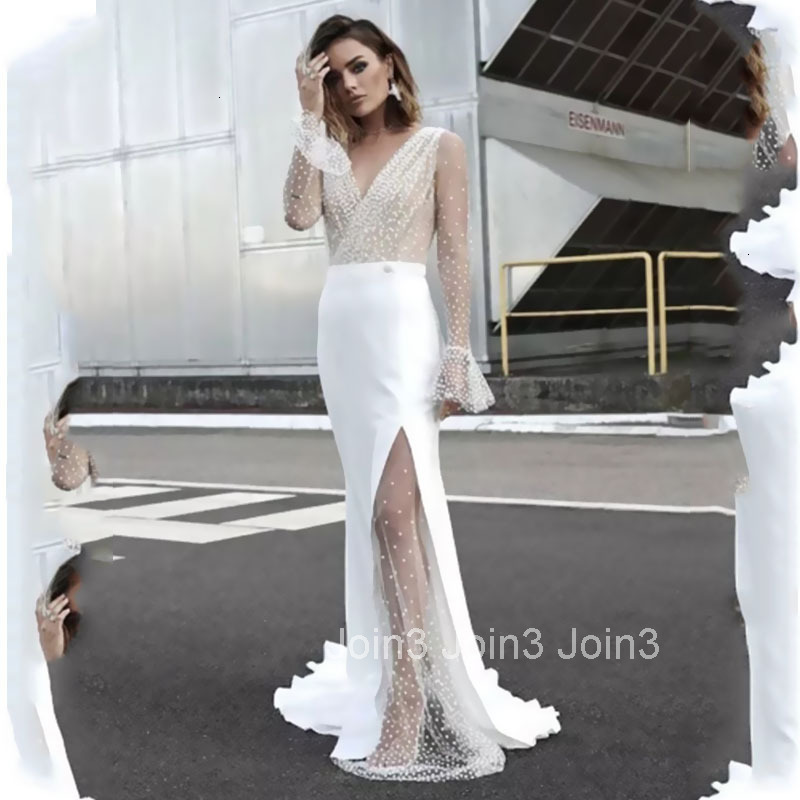 2025 Womens Spring Fashion New Dress Sexy V-neck Perspective Dress