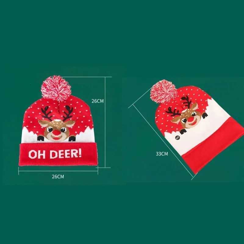 Christmas LED Knit Hat Light-Up Unisex Beanie for Men and Women Perfect for Parties and Gifts Glow-In-The-Dark Holiday Cap Y251115