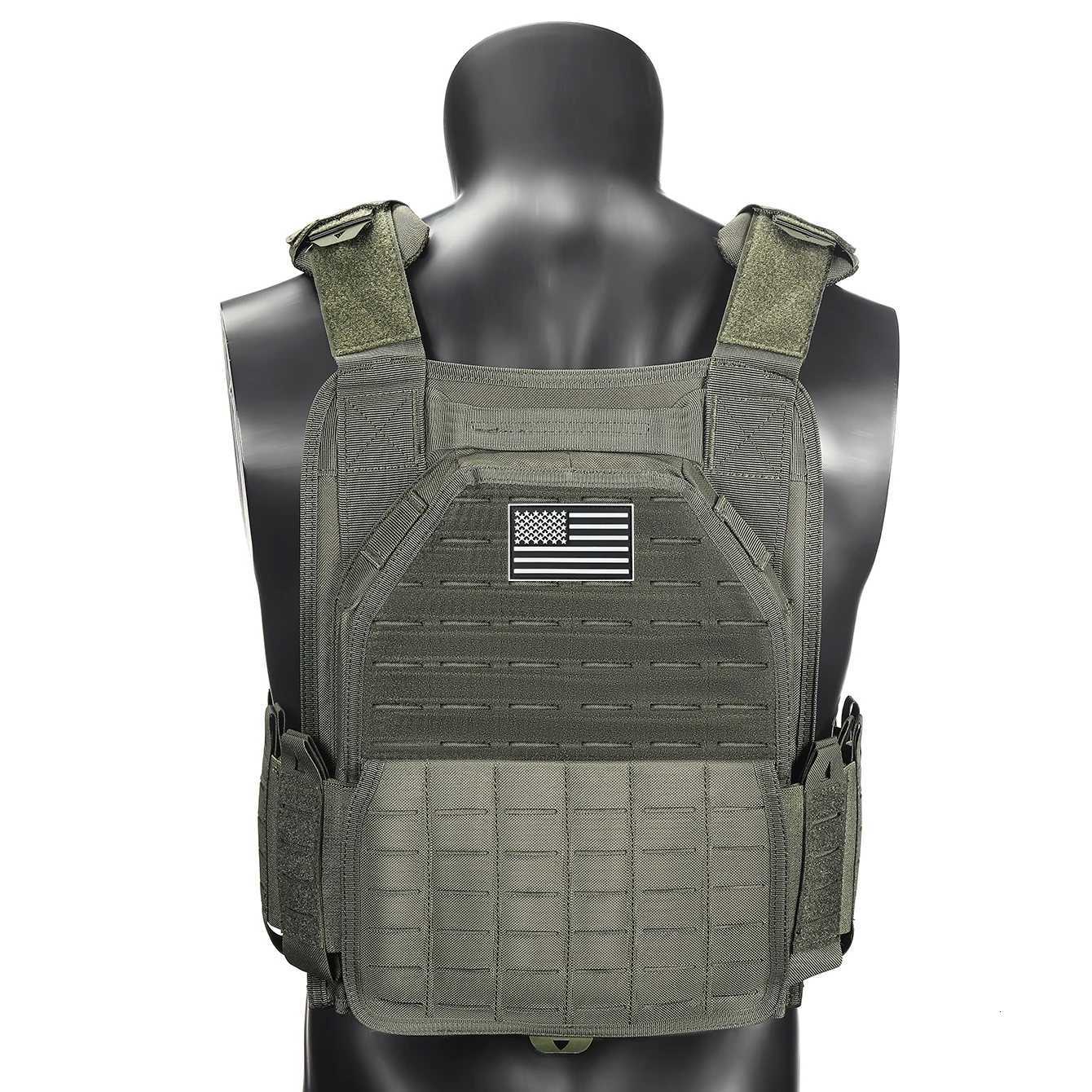 Outdoor Training Tank Top Triple Chest Item Pack MOLLE Extended Training Vest (Including US Flag) XJ250730XJ251114