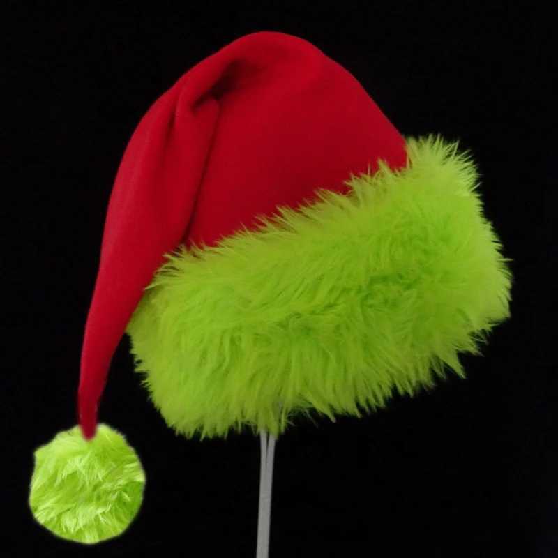 1pc Santa Claus hat Christmas hat unisex furry Santa hat with comfortable lining plush brim suitable for women and men Y251115