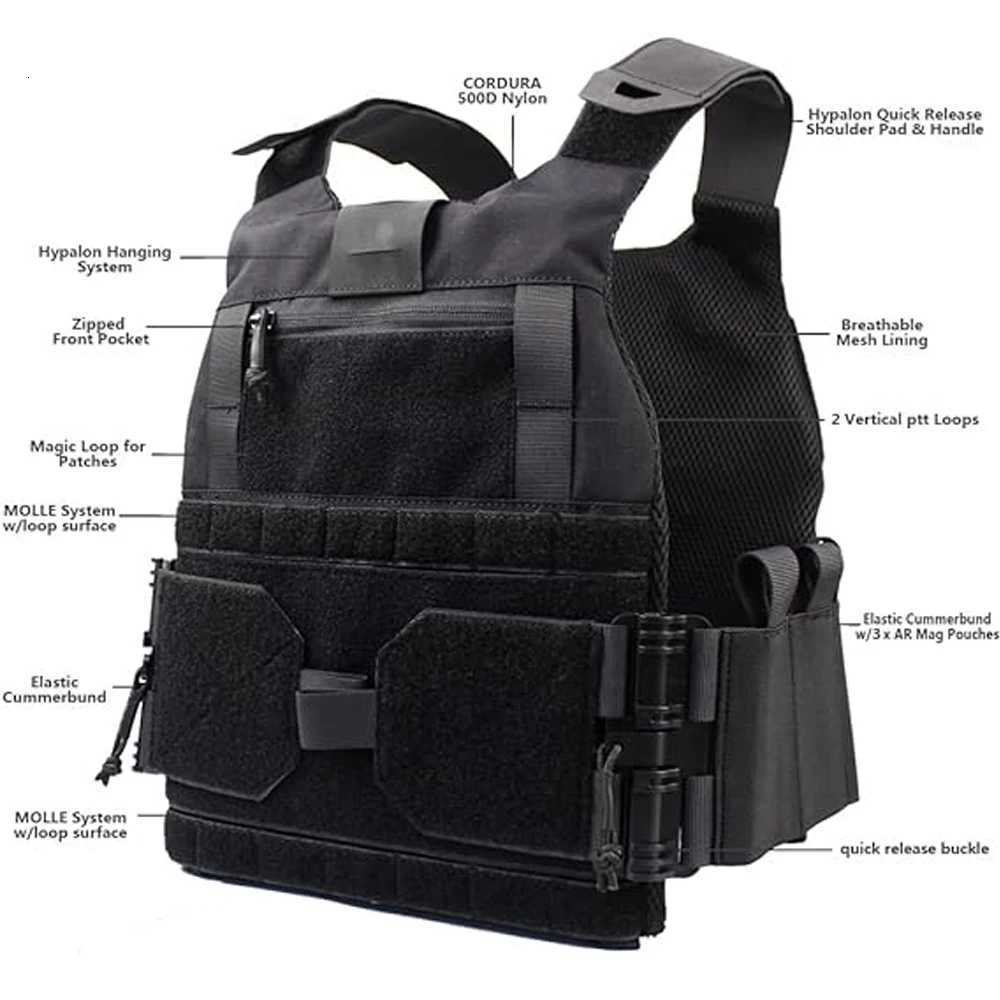 Tactical Vest Tactical Airsoft Combat Plate Carrier Vest Hunting Clothes and Accessories Tactical Chest Rig 500D Nylon XJ251114