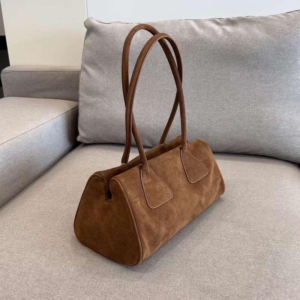 Mm Women's Bags Single Shoulder Armpit Baguette New Suede Pillow Premium French Triangle Genuine Leather Women's Bag