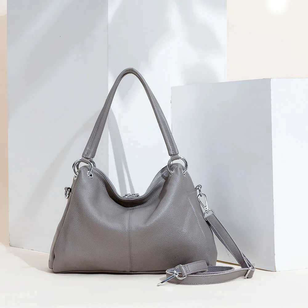 Zency Fashion Hobos 100 Genuine Leather Soft Skin Women Shoulder Bag Classic Black Elegant Lady Crossbody Purse Tote HandbagW251115