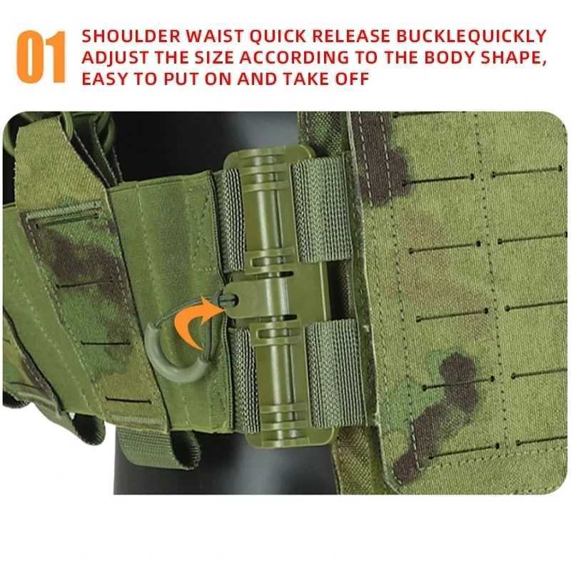 New Combat Vest 6094 Quick Release Lightweight Laser Cut Tactical Vest Black Gear Carry Hunting Tactical Vests XJ250730XJ251114